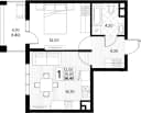 Планировка 36,4 м²