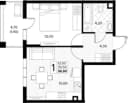 Планировка 36,9 м²