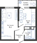 Планировка 32,5 м²
