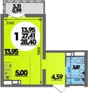 Планировка 28,4 м²