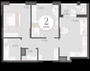 Планировка 53,55 м²