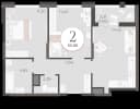 Планировка 53,66 м²