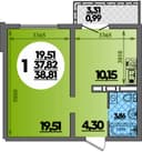 Планировка 38,81 м²