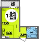 Планировка 26,51 м²