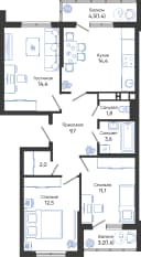 Планировка 72,5 м²