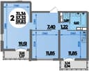 Планировка 59,83 м²