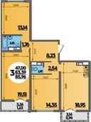 Планировка 85,96 м²
