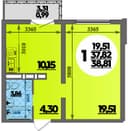 Планировка 38,81 м²