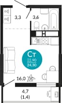 Планировка 24,4 м²