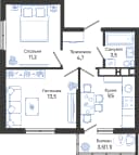 Планировка 43,5 м²