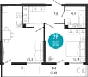 Планировка 49,1 м²