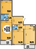 Планировка 85,96 м²