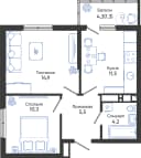 Планировка 47,7 м²
